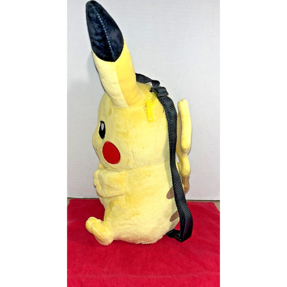Pokemon Pikachu Backpack Plush 16 Inch Adjustable Straps Zipper Back Used. - Picture 4 of 10